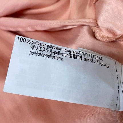 Zara Coral Silk Satin Halter Sleeveless Cowl Neck Open Back Blouse Top Size L