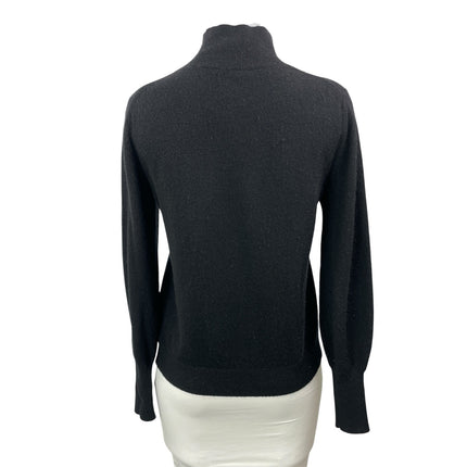 Kilte Collection 100% Cashmere Black Long Sleeves Turtleneck Sweater Top Size M