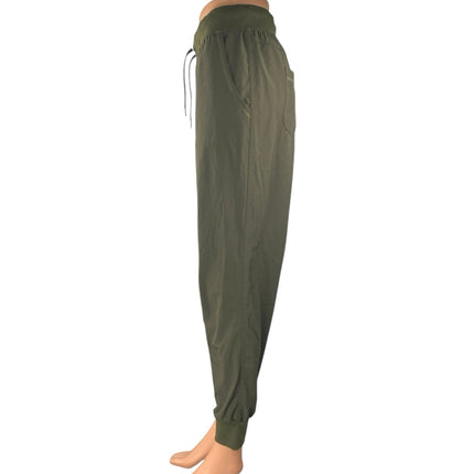 CRZ Yoga Women's Green Tapered Leg High Waist Drawstring Trousers Jogger Pants M