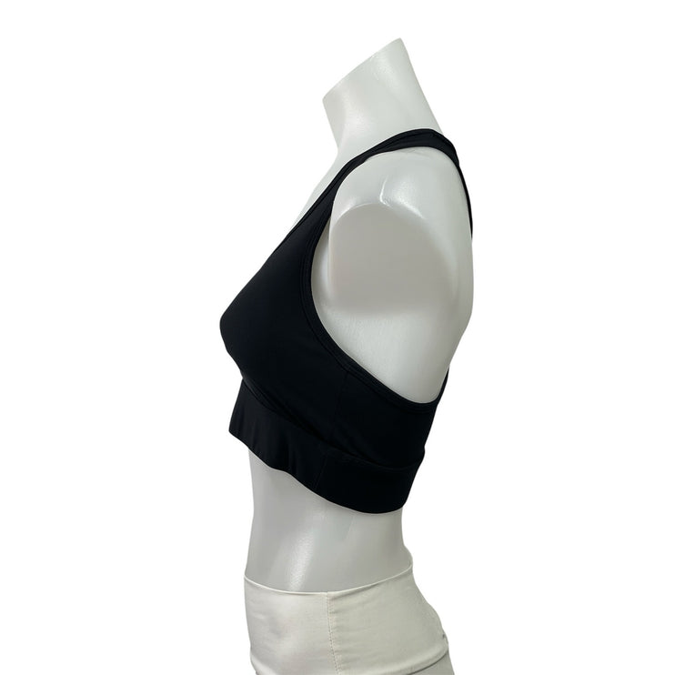 Fabletics Women's Black Scoop Neck Racerback Yoga Athletic Sports Bra Crop Top M