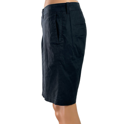Tommy Bahama Men Black Mid Rise Straight Golf Chino Khaki Bermuda Shorts Size 36