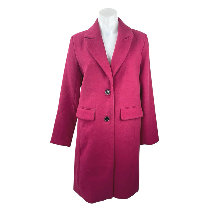 Banana Republic Pink Wool Notched Collar Long Sleeve Walker Pea Coat Jacket Sz S