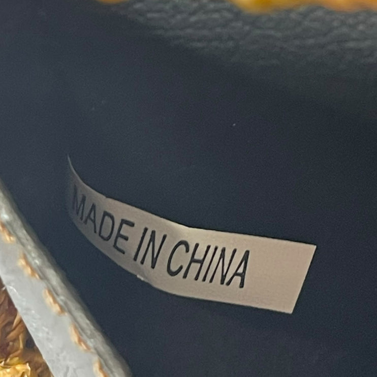 Women's Multicolor Boho Woven Straw Faux Leather Handle Crossbody Handbag OS