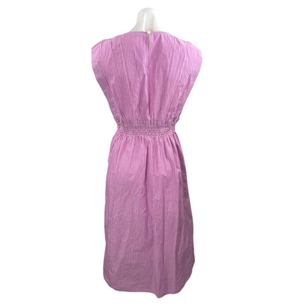 NEW Ann Taylor LOFT Purple Striped Y2k Sleeveless Fit & Flare Midi Dress Size MP