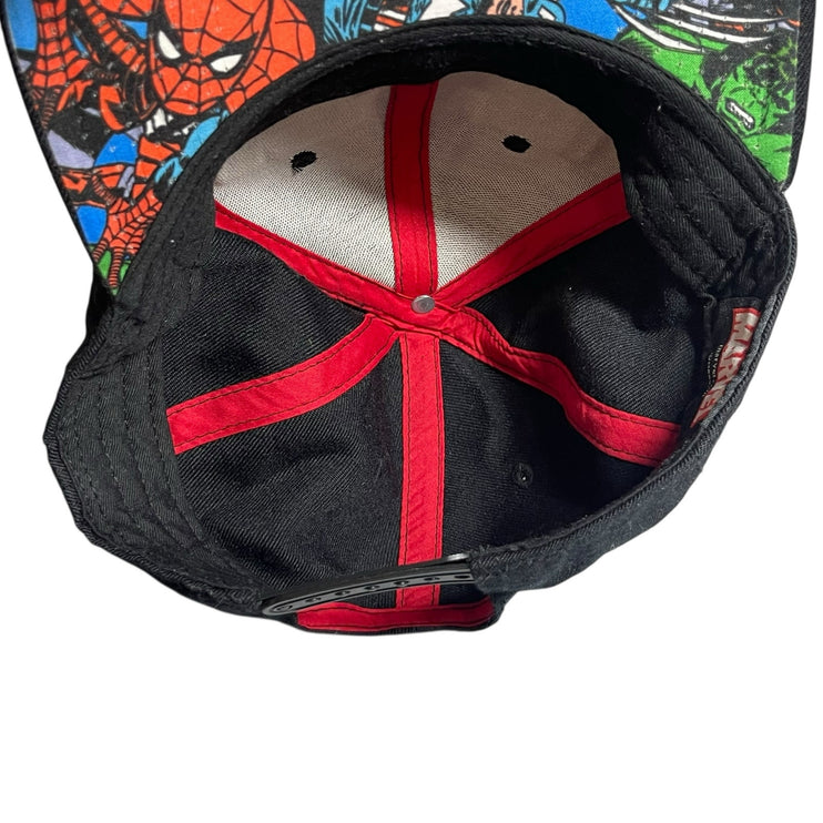 Marvel Avengers Character Black Embroidered Logo Snapback Baseball Cap Hat OS