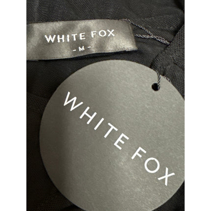 NEW White Fox Black Long Sleeve Cutouts Cold Shoulder Blouse Crop Top Size M