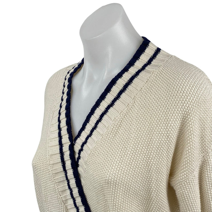 Heartloom Kian Women's Cream V Neck Long Sleeve Wrap Sweatshirt Sweater Top XS