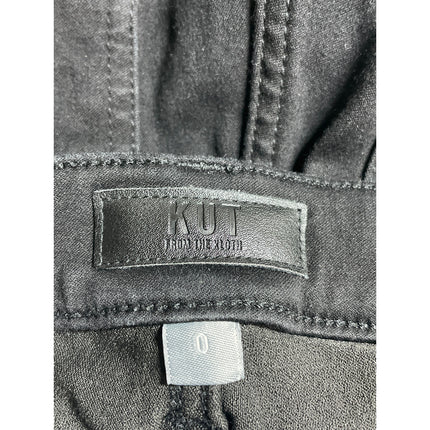 KUT From The Kloth Kelsey Ankle Flare Women's Black Mid Rise Denim Jeans Size 0