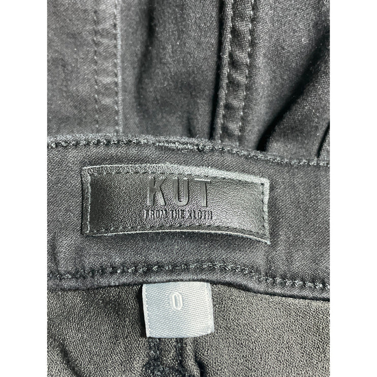 KUT From The Kloth Kelsey Ankle Flare Women's Black Mid Rise Denim Jeans Size 0