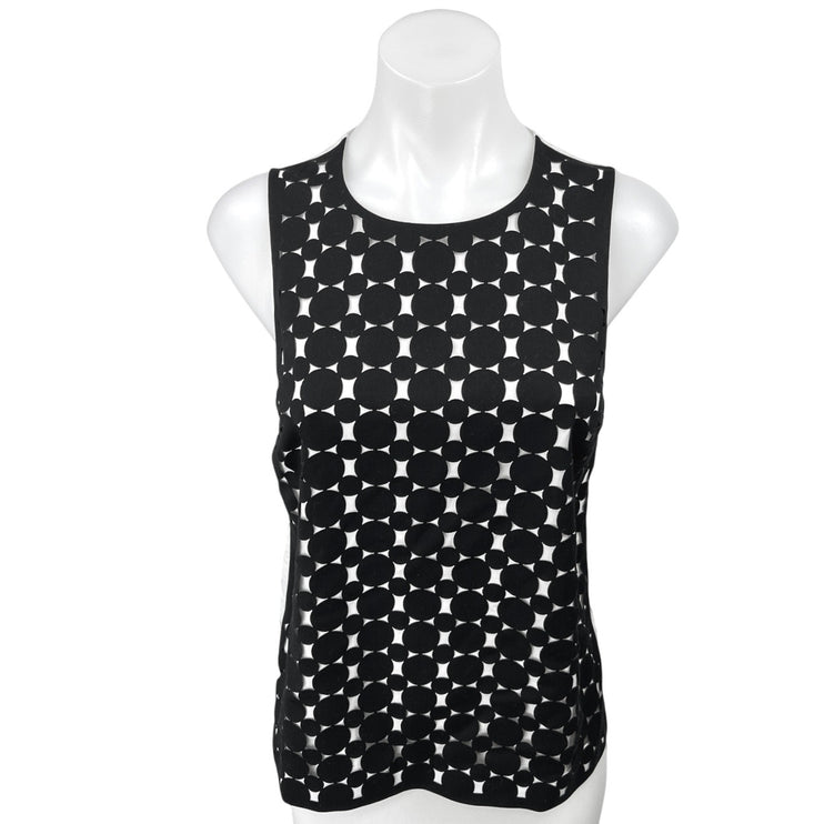 Club Monaco Black White Wool Polka Dot Sleeveless Blouse Tank Top Size XS