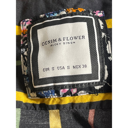 Denim & Flower Ricky Singh Men Multicolor Striped Short Sleeve Button Up Shirt S