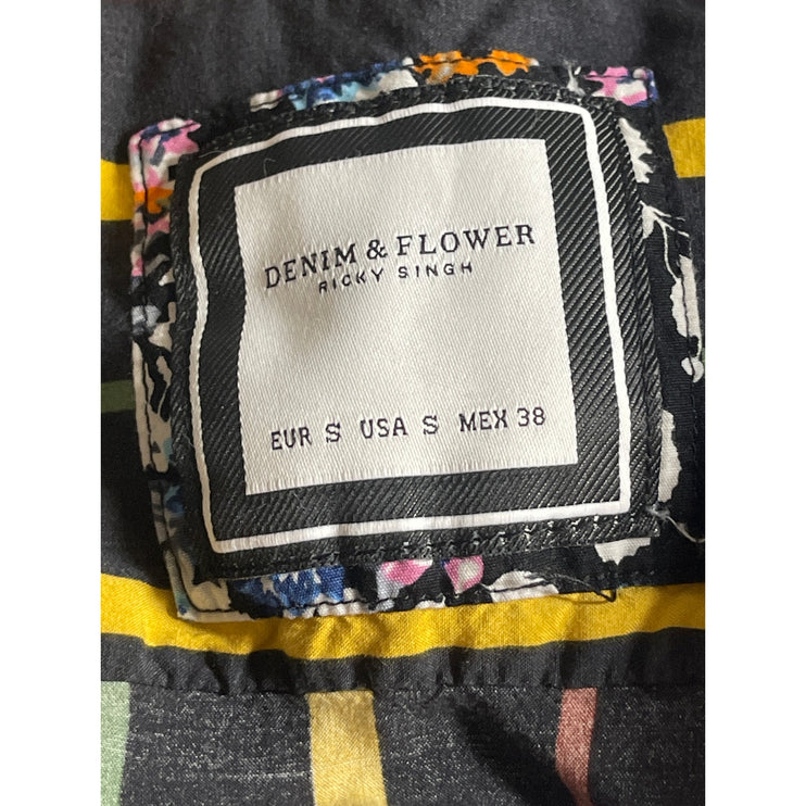 Denim & Flower Ricky Singh Men Multicolor Striped Short Sleeve Button Up Shirt S