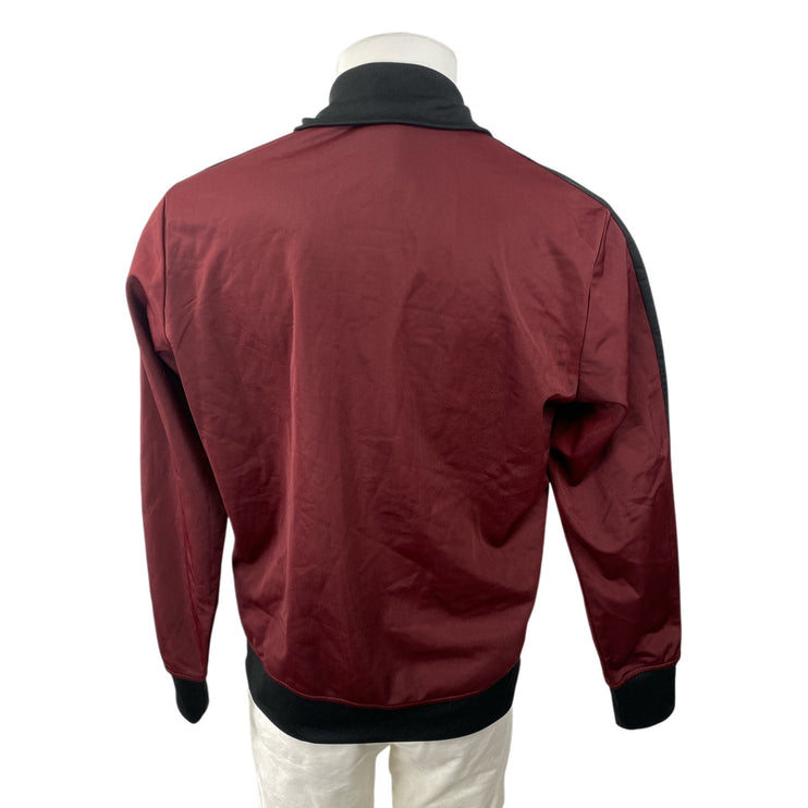 Diesel Men's Red Black Colorblock Full Zip Embroidered Bomber Coat Jacket Size M