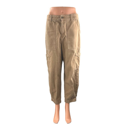 Banana Republic Womens Brown High Rise Barrel Wide Leg Cargo Denim Jeans Pants 4