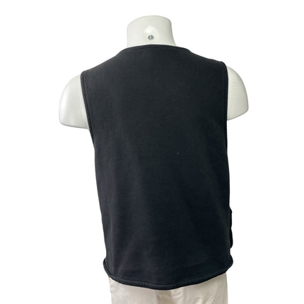 Boohooman Mens Black Reflective Print Sleeveless Pockets Utility Vest Top Size M