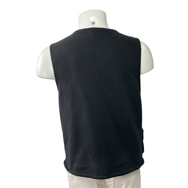 Boohooman Mens Black Reflective Print Sleeveless Pockets Utility Vest Top Size M