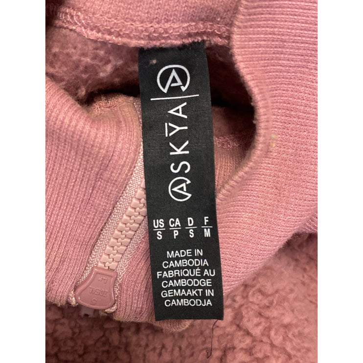 Askya Women's Pink Sherpa Fleece Faux Fur Long Sleeve Sweater Sweatshirt Top S
