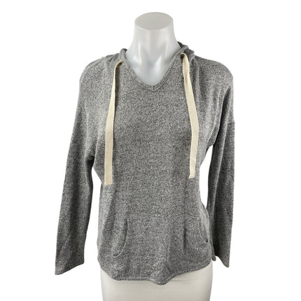Tea N Rose Women's Gray Long Sleeve Lace Crochet Knit Hoodie Sweater Top Size S