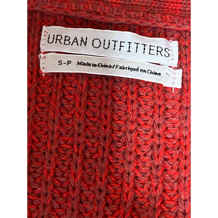 Urban Outfitters Women's Red Knit V Neck Long Sleeve Crop Cardigan Sweater Top S
