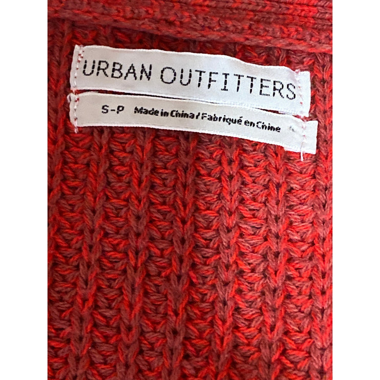 Urban Outfitters Women's Red Knit V Neck Long Sleeve Crop Cardigan Sweater Top S