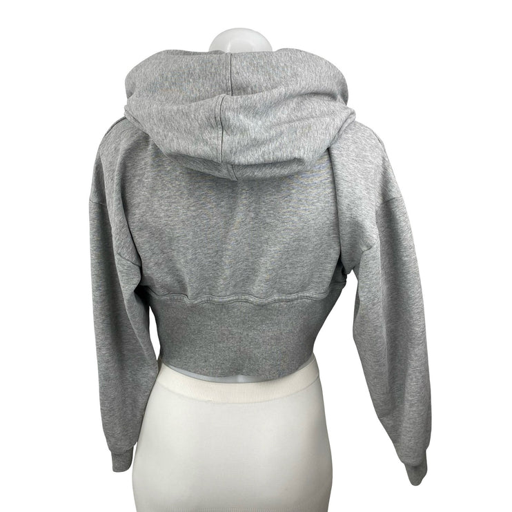 JoyLab Women's Gray Long Sleeve Full Zip Crop Sweater Hoodie Sweatshirt Top Sz M