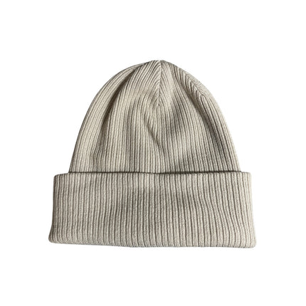 Aritzia Sunday Best Unisex Beige Ribbed Knit Cuffed Bonnet Beanie Hat Cap OS