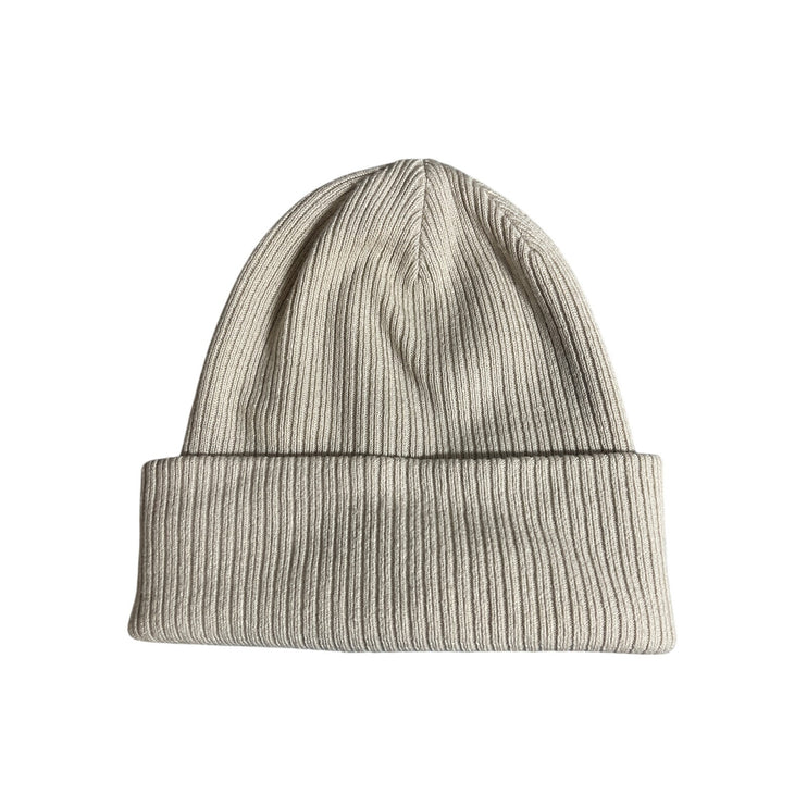 Aritzia Sunday Best Unisex Beige Ribbed Knit Cuffed Bonnet Beanie Hat Cap OS