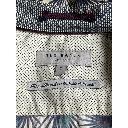 Ted Baker Men's Multicolor Leaf Casual Long Sleeve Button Down Shirt Top Size M