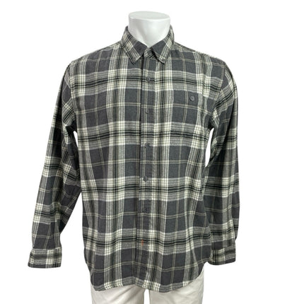 Weatherproof Vintage Men's Gray Plaid Check Long Sleeve Button Down Shirt Size L