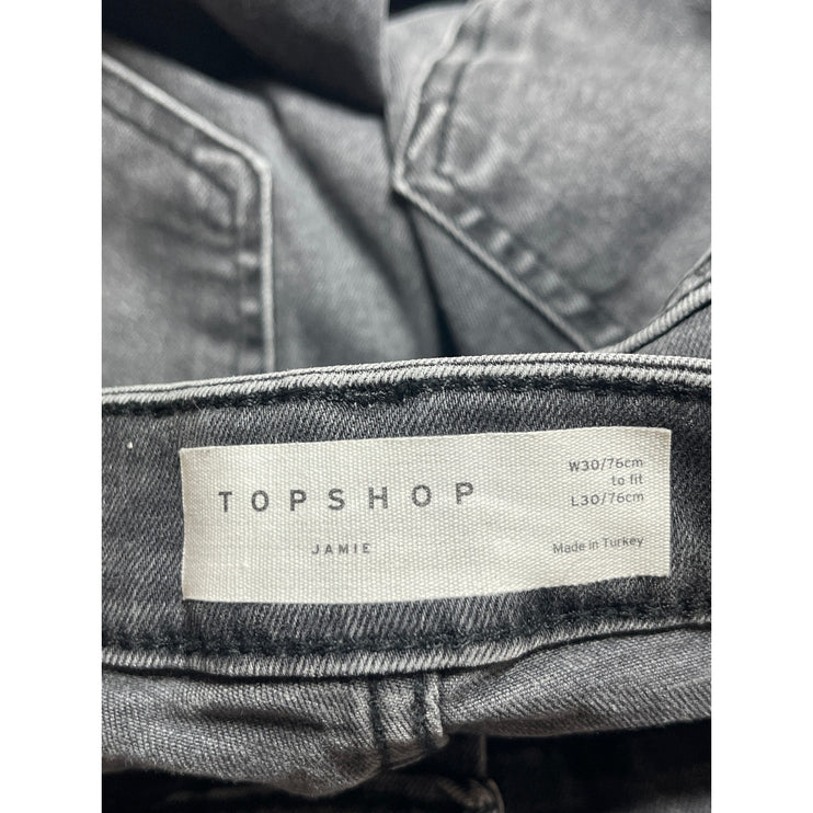 Topshop Jamie Women's Black High Waisted Slim Fit Skinny Denim Jeans Pants Sz 30