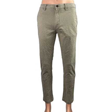 Flint and Tinder Men's Gray Slim Fit Straight Leg Chino Khaki Trousers Pants 30