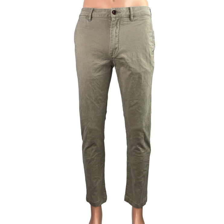 Flint and Tinder Men's Gray Slim Fit Straight Leg Chino Khaki Trousers Pants 30