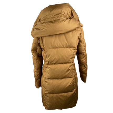 Shesmiss Quilted Shawl Collar Long Sleeve Hooded Puffer Parka Coat Jacket Size S