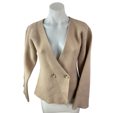 Scotch & Soda Brown Wool Double Breasted Long Sleeve Sweater Blazer Top Size S