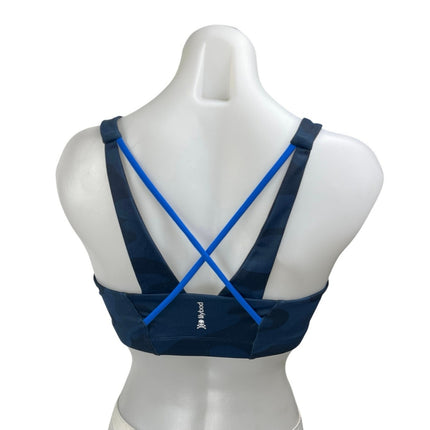 Lilybod Blue Camo Camouflage Sleeveless Activewear Sports Bra Crop Tank Top Sz M