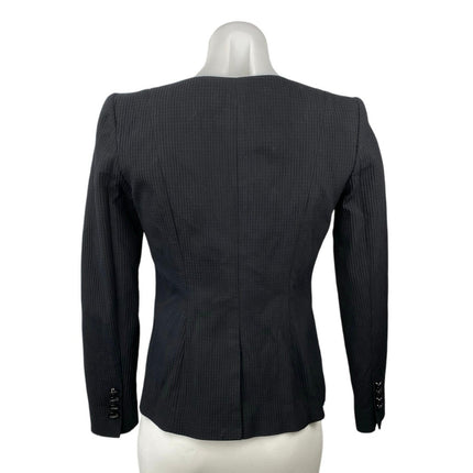 Brooks Brothers Women's Navy Blue Textured Long Sleeve Blazer Coat Jacker Size 4