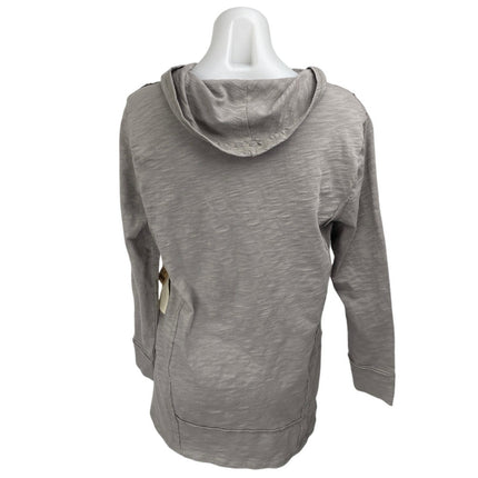NEW Escape Women's Gray Heather Long Sleeve Hoodie Hooded Sweatshirt Top Size M