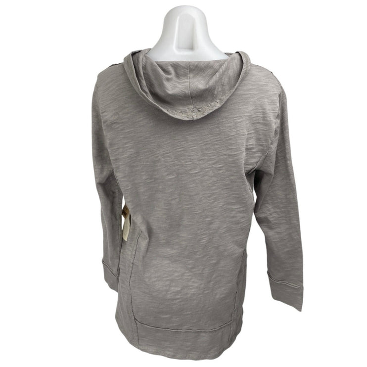 NEW Escape Women's Gray Heather Long Sleeve Hoodie Hooded Sweatshirt Top Size M