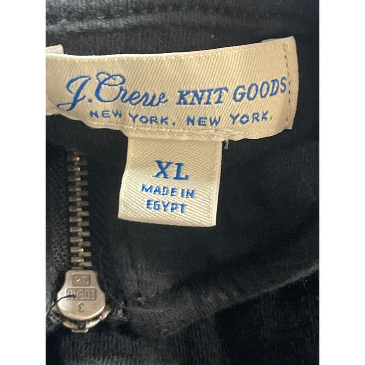 J.Crew Mens Black Long Sleeve Quarter Zip Stand Collar Sweatshirt Sweater Top XL