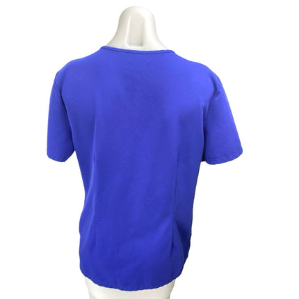 FIGS Women's Blue Nurse Doctor Medical Uniform Short Sleeve Scrub Top Size M