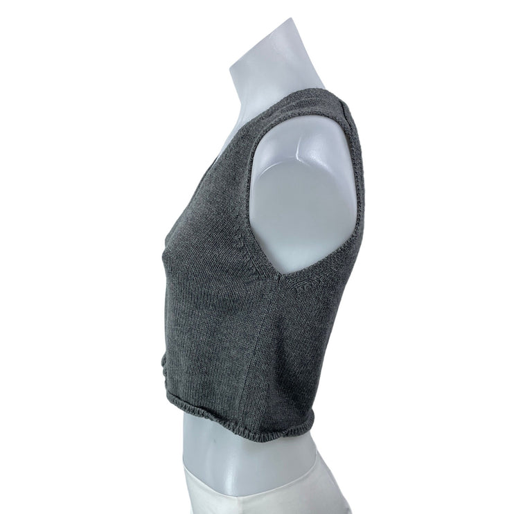 Aritzia Wilfred Basque Women's Gray Sleeveless Knit Cropped Sweater Vest Top S
