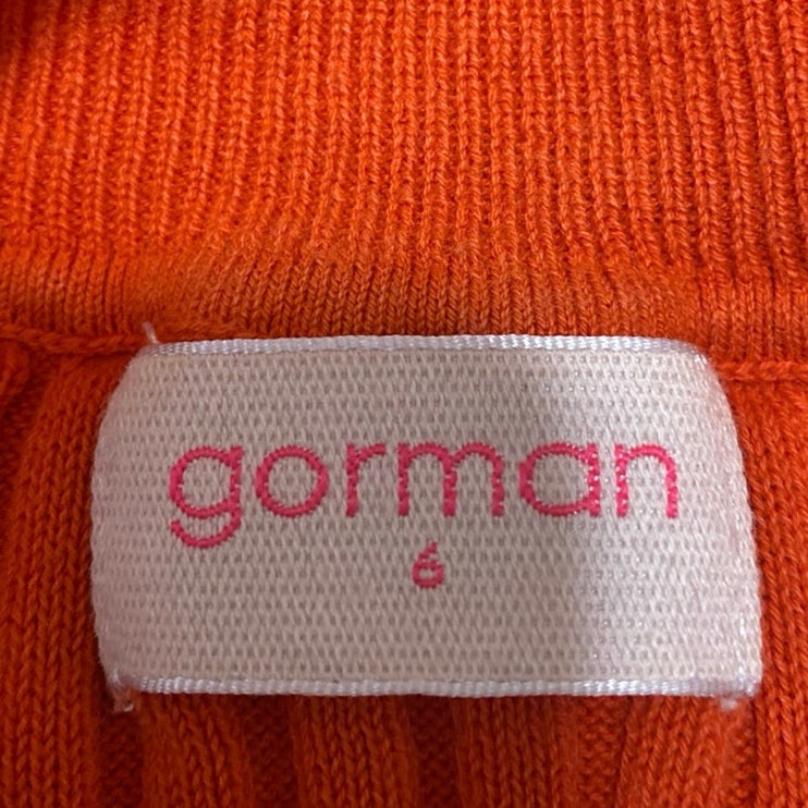 Gorman Women's Red Rib Knit Sleeveless Mock Neck Crop Sweater Vest Tank Top Sz 6