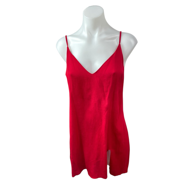 Reformation Marlowe Red Sleeveless V Neck Slit Cami Camisole Mini Slip Dress M