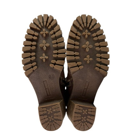 Manas Women's Brown Suede Sherpa Fold Over Buckle Strap Zip Snow Boots 38 US 7.5