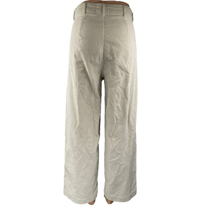 Everlane Cream White Corduroy Wide Leg High Waisted Baggy Trousers Dress Pants 8