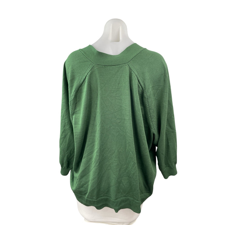 Lane Bryant Women's Green Knit Long Sleeve Open Cardigan Sweater Top Size 22/24