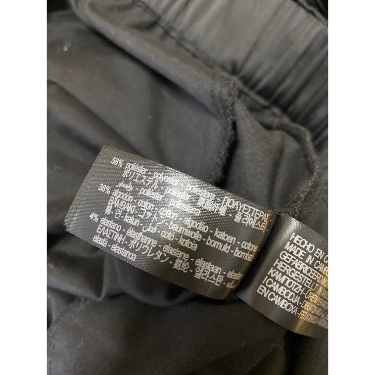 Zara Women's Black Gigh Waisted Zip Up Windbreaker Baggy Wide Leg Cargo Pants M