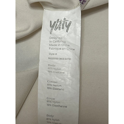 Yitty Cream White Crewneck Short Sleeve Cropped Graphic Tee T shirt Top Size 2XL