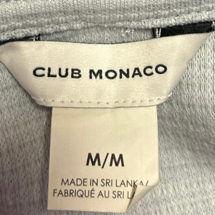 Club Monaco Women's Gray Waffle Knit Hoodie Hooded Pullover Sweatshirt Top Sz M