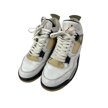 Nike Air Jordan 4 Retro Men's White Athletic Basketball Sneakers Shoes Size 9.5